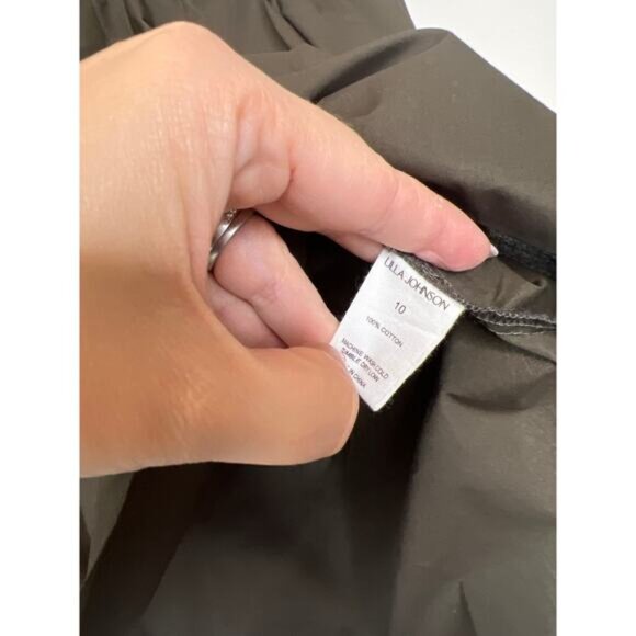 NEW Ulla Johnson Ardith Ruffled Mock-Neck Blouse Top in Militaire Size: 10 - Picture 5 of 7